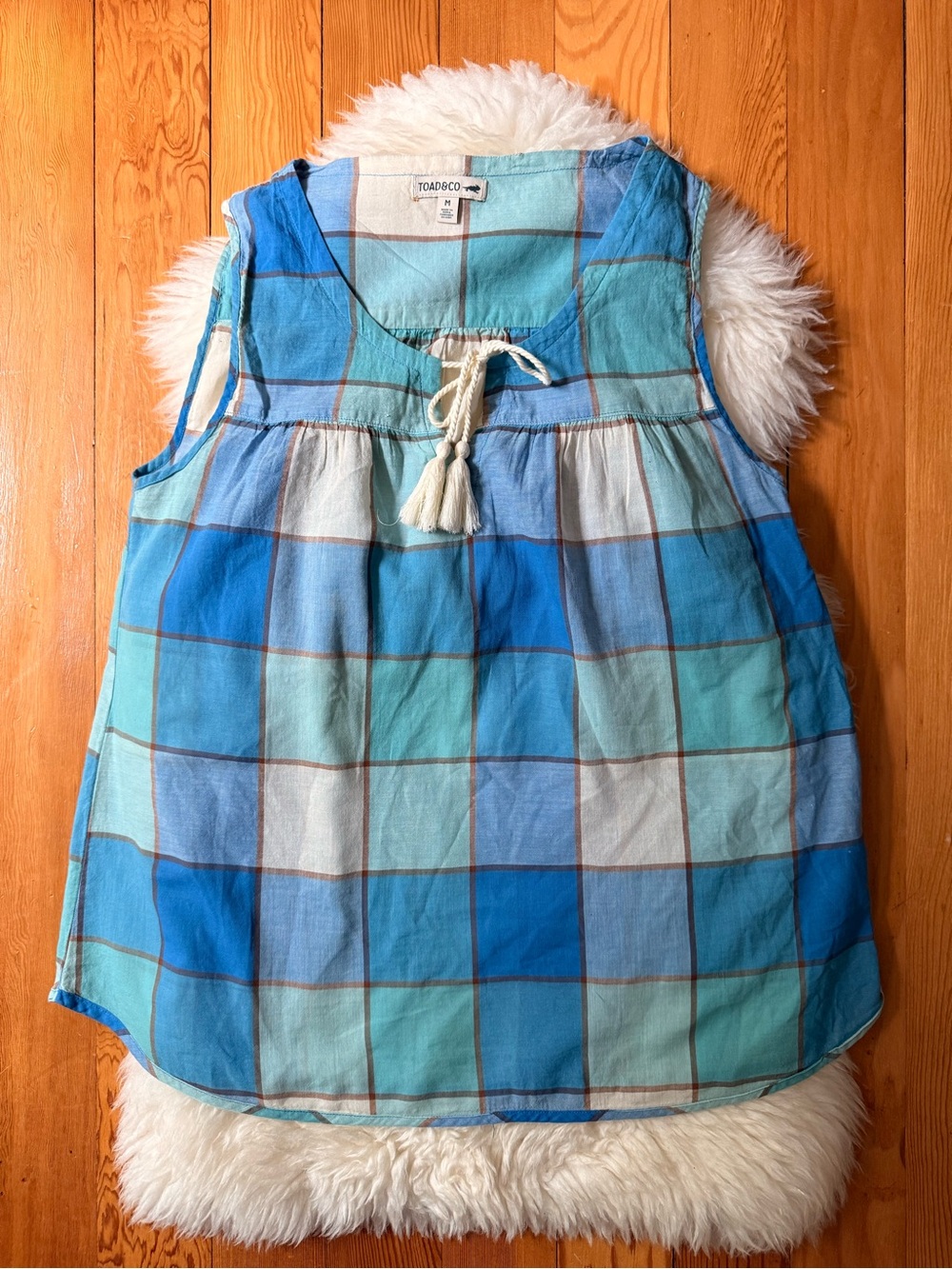 Toad&Co Plaid Popover Sleeveless Top
